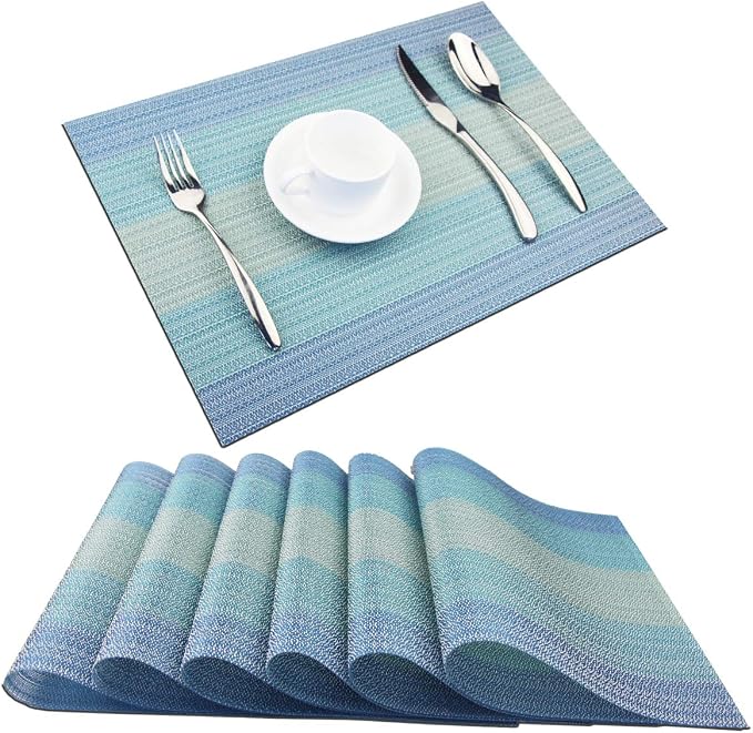 PIGCHCY Placemat, Washable Woven Non-Slip Insulation Durable Placemat Vinyl by PIGCHCY