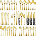 24 Pcs Gold Silverware Set by MUTNITT