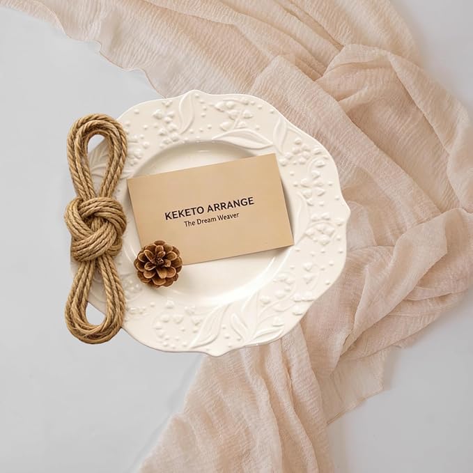 10Pcs Light Beige Cheesecloth Table Runner 120 Inches - Image 3