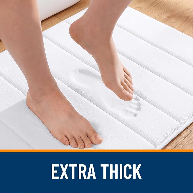 OLANLY Memory Foam Bath Mat 35x24, Super Soft Absorbent Bathroom Rugs, Quick Dry - Image 6