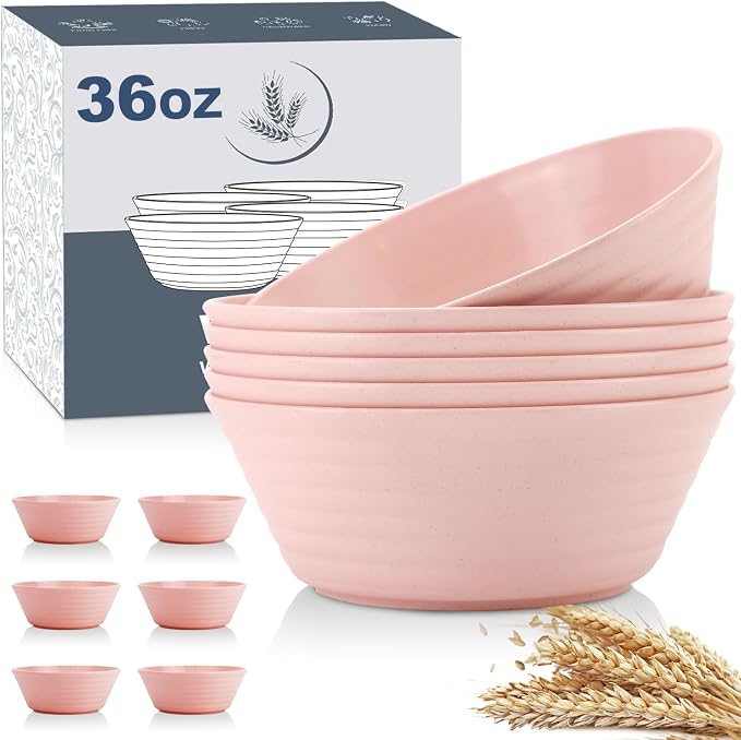 Wheat Straw Bowl Sets, Microwave and Dishwasher Safe Bowls, Kitchen Bowls BPA by WROVA