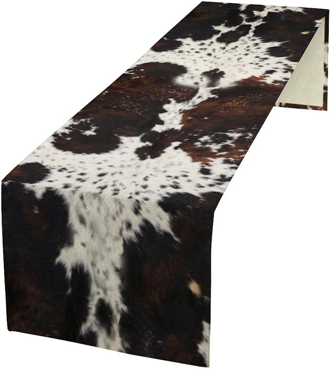 Cow Print Table Runner, 13x120 in by Yearn+Jear