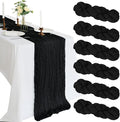 6 Pack 10Ft Black Cheesecloth Table Runner 23 x 120 Inch | Gauze Rustic Boho by CKIKU