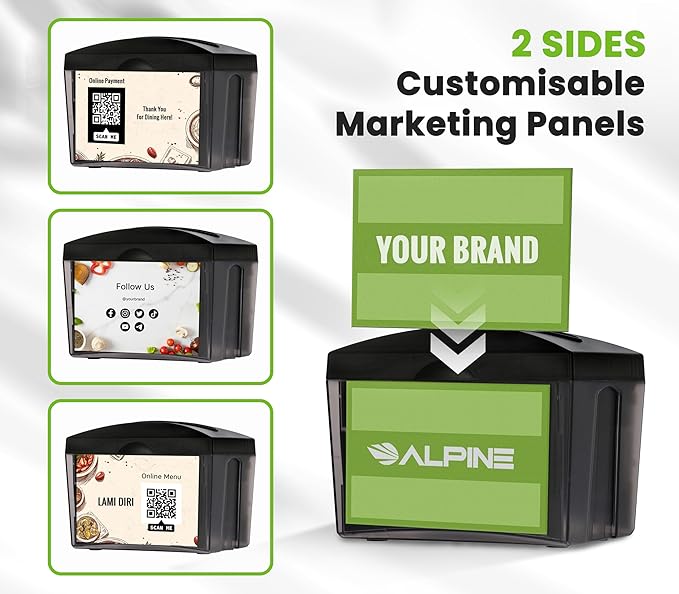 Alpine 3 Pack Tabletop Commercial Napkin Dispenser Restaurant Napkin Holder - Image 3