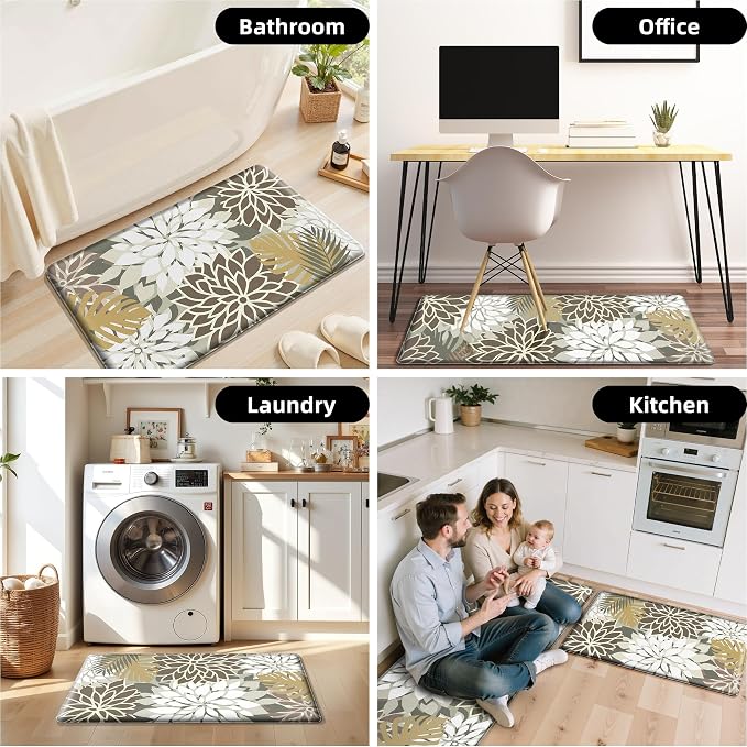 Arenarug Kitchen Mats for Floor 2PCS Cushioned Anti Fatigue Waterproof Non Slip - Image 7