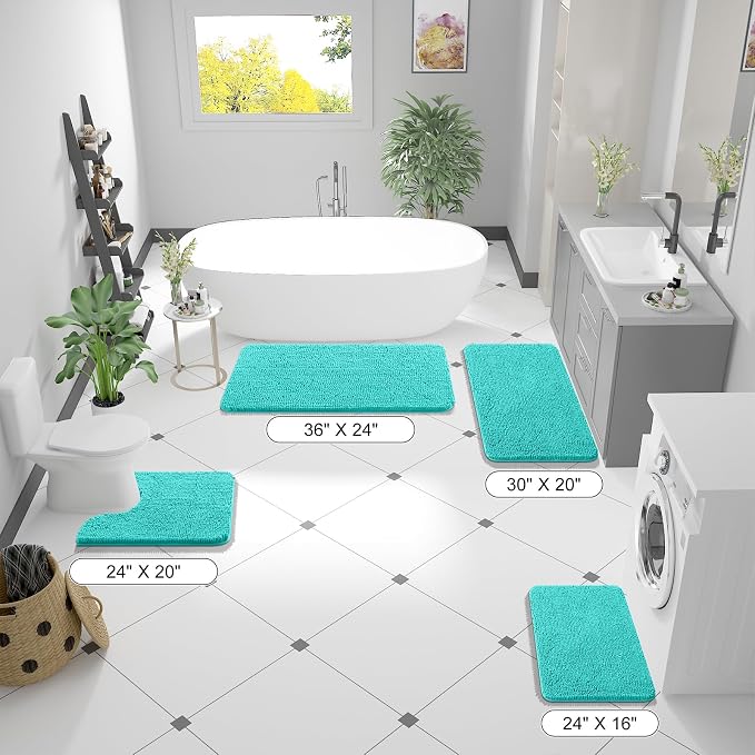 OLANLY Large Bathroom Rugs 70x46, Extra Soft Absorbent Chenille Bath Rugs - Image 2