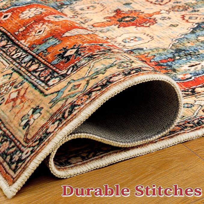SERISSA Washable Rugs 9x12 Area Rugs, Large Non-Slip Boho Living Room Rug - Image 8