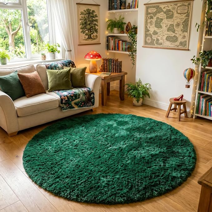 Amdrebio Dark Green Round Rug 6Ft - Image 5