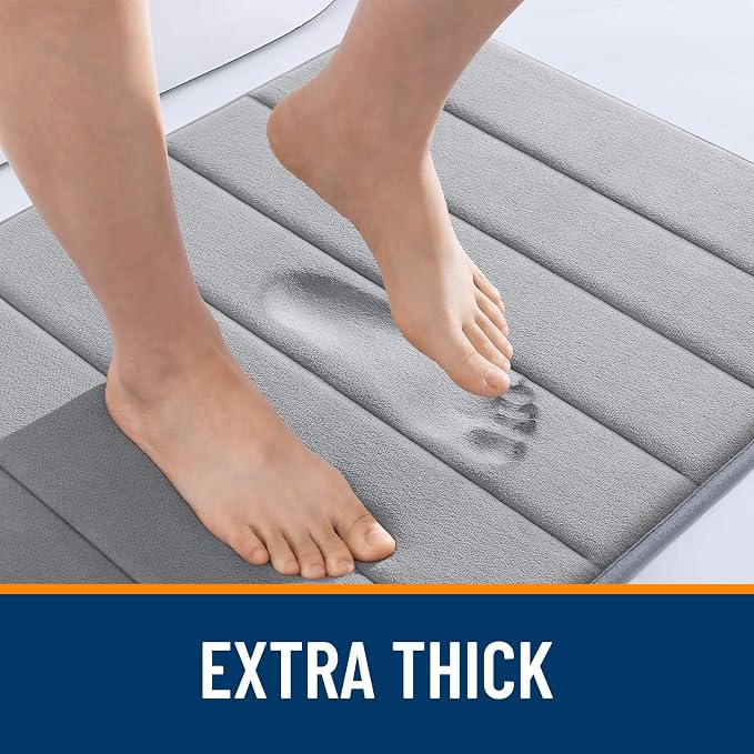 OLANLY Memory Foam Bath Mat 34x21, Super Soft Absorbent Bathroom Rugs, Quick Dry - Image 6
