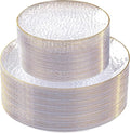 SUT 100Pcs Clear Plastic Plates, Hammered Plates Disposable Heavy Duty by SeeYouTomorrow