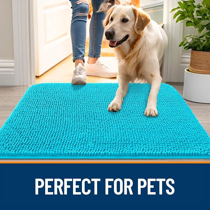 OLANLY Dog Door Mat for Muddy Paws 54x24, Absorbs Moisture and Dirt, Absorbent - Image 6