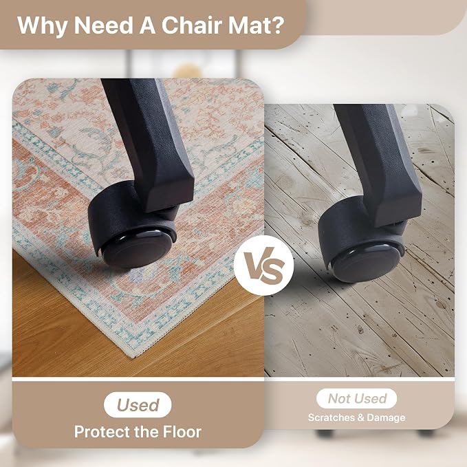 36"x48" Office Chair Mat for Hardwood Tile Floor, Under Desk Carpet Protector - Image 5