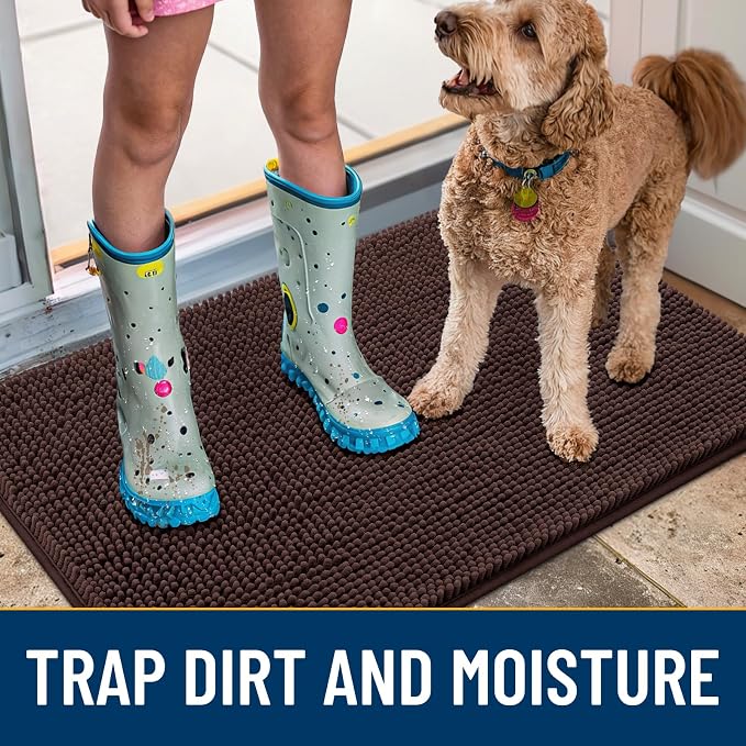 Smiry Dog Door Mat for Muddy Paws 54x24, Absorbent Dirt Trapper, Non-Slip - Image 3