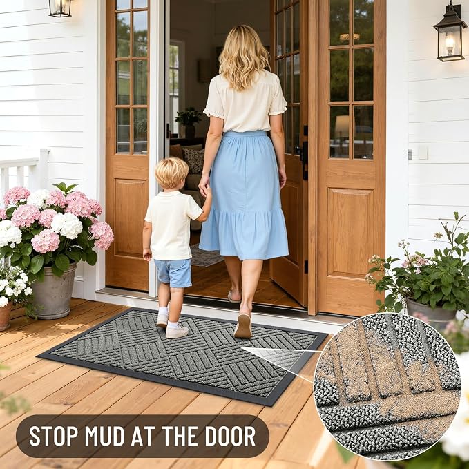 OLANLY Front Door Mat Outside Entrance 29.5x17, Heavy Duty Sturdy Natural - Image 7