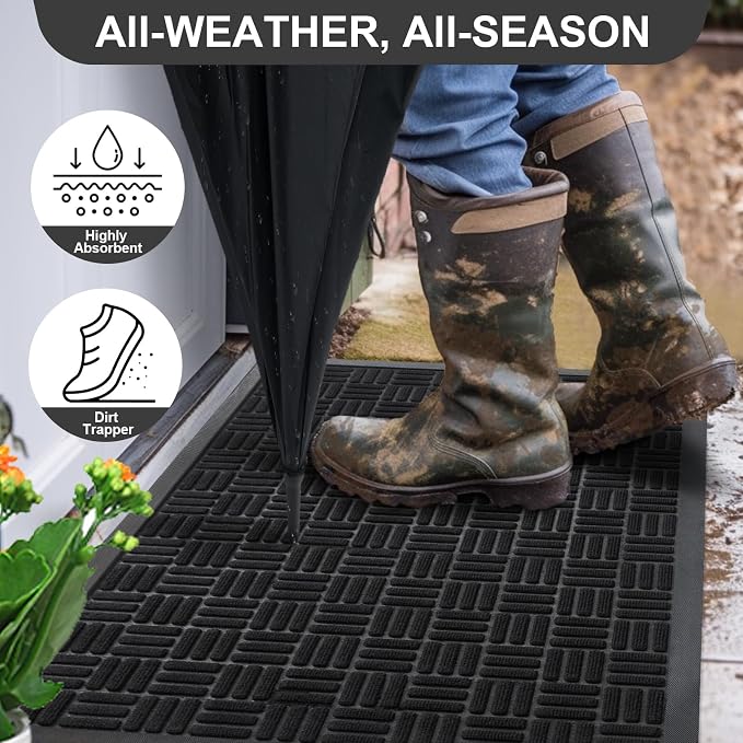 Mibao Front Door Mat, Heavy Duty Durable Welcome Mat - Image 2