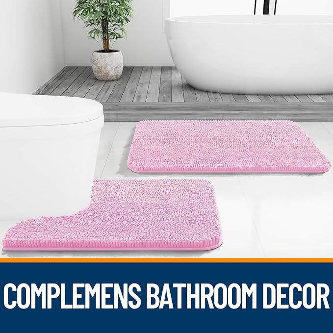 OLANLY Bathroom Runner Rugs 47x24, Extra Soft Absorbent Chenille Bath Rugs - Image 7