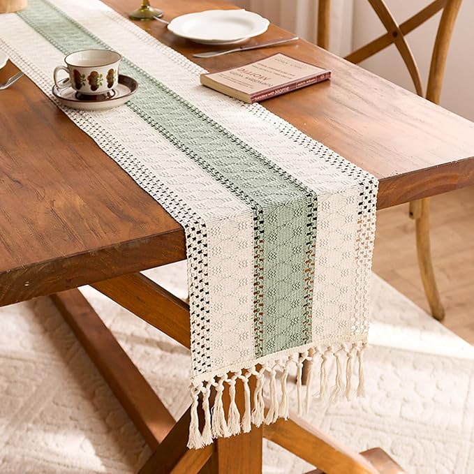 Sage Green Table Runner 120 Inches Long - Image 2