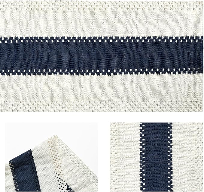 Artoid Mode Dark Blue Farmhouse Rustic Table Runner 12x72 Inch | Seasonal - Image 6