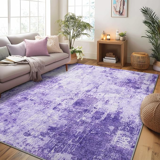 RELEANY Washable Area Rugs 9'x12' Non-Slip Modern Abstract Soft - Image 7