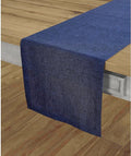 Solino Home 100% Pure Linen Dining Table Runner Navy, Athena 14 x 120 in | by SolinoHome