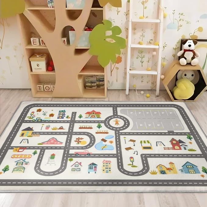 5x7ft Kids Town Road Play Rug - Image 4