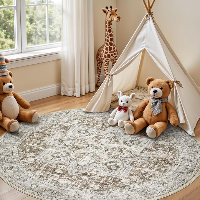 Tortania 8' Round Area Rug Living Room Rugs - Image 4