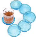 Modern Clear Glass Coasters Set of 6, Cute Coasters Table Mats by GOHDODD