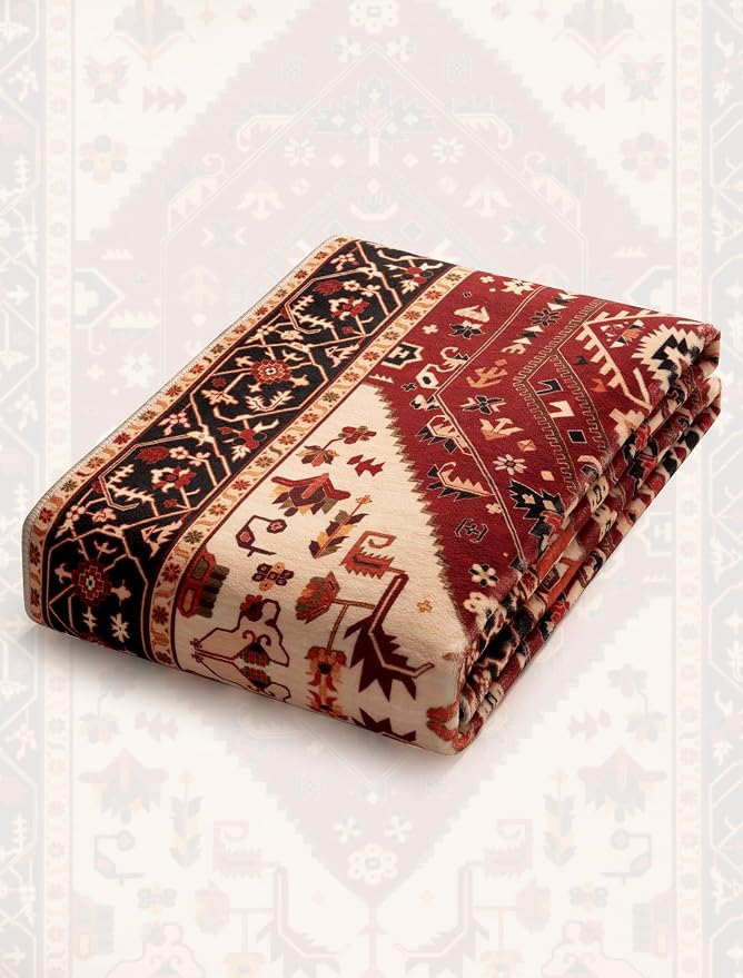 SERISSA Runner Rug for Hallways, Extra Long Boho Rug Ultra Soft Vintage Red - Image 7