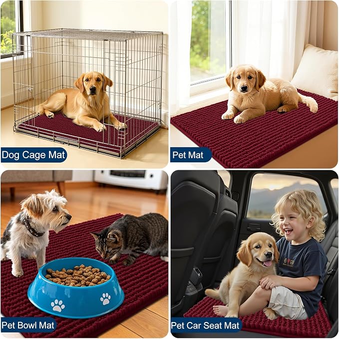 OLANLY Dog Door Mat for Muddy Paws 40x32, Ultra Absorbent Chenille Mud Doormat - Image 7