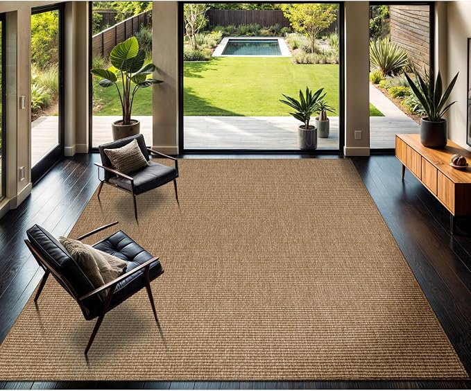 CAMILSON Easy Jute Rug 9x12, Large Indoor Outdoor Natural Color Farmhouse Area - Image 6