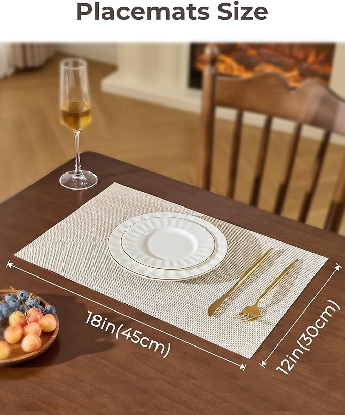 Leetaltree Beige White Placemats Set of 24 - Image 4