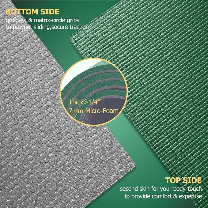 GXMMAT Large Yoga Mat 6'x4'/6'x6'/7'x5', Extra Thick Workout Mats - Image 3