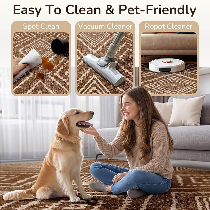 BESTSWEETIE Area Rug 2x6 Rug Machine Washable Non-Slip Low Pile Print Pattern - Image 7