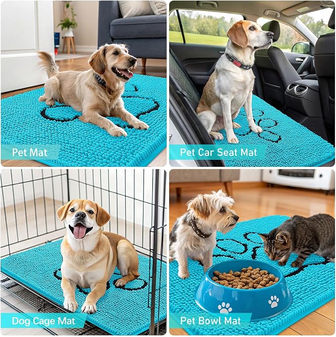 OLANLY Dog Door Mat for Muddy Paws 30x20, Paw Print Design, Absorbs Moisture - Image 7