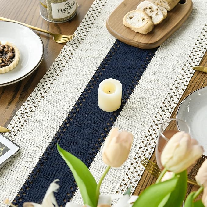 Artoid Mode Dark Blue Farmhouse Rustic Table Runner 12x60 Inch | Seasonal - Image 4