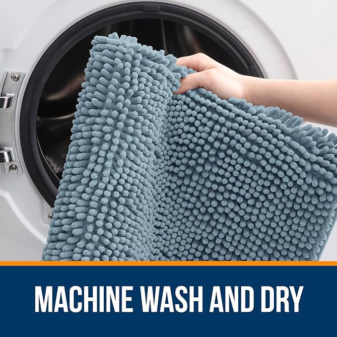 OLANLY Large Bathroom Rugs 47x32, Extra Soft Absorbent Chenille Bath Rugs - Image 5