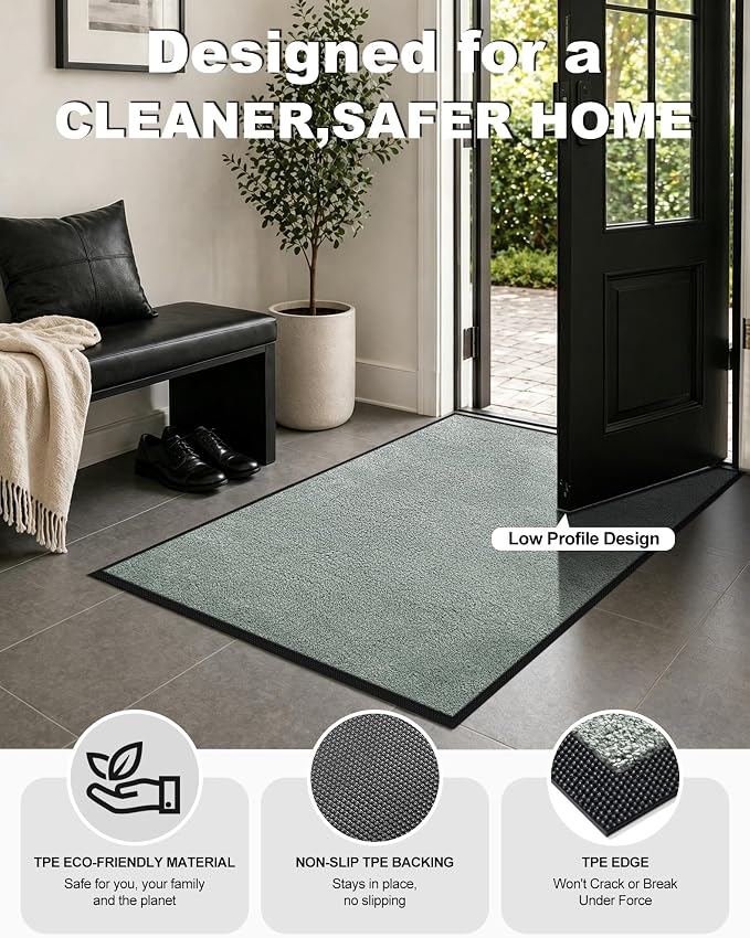 Mibao Front Door Mat Indoor Entrance, Dirt Trapper Welcome Mat - Image 5