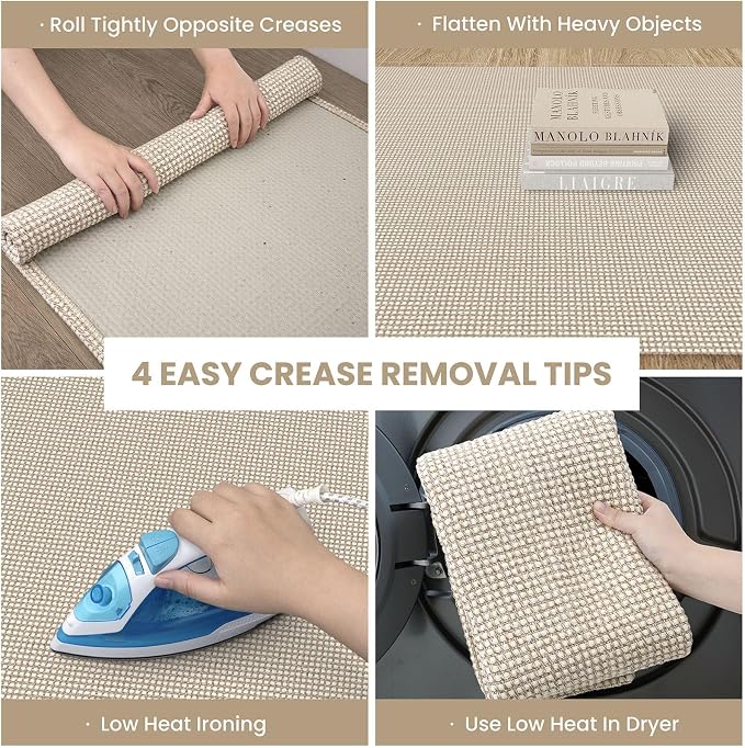 IOHOUZE Washable Area Rug 4x6 Non Slip Rubber Backed Woven Rugs - Image 2