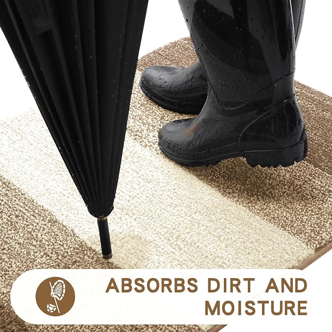 Kitinjoy Indoor Outdoor Door Mat, 40x32 Non-Slip Absorbent Dirt Trapper - Image 2