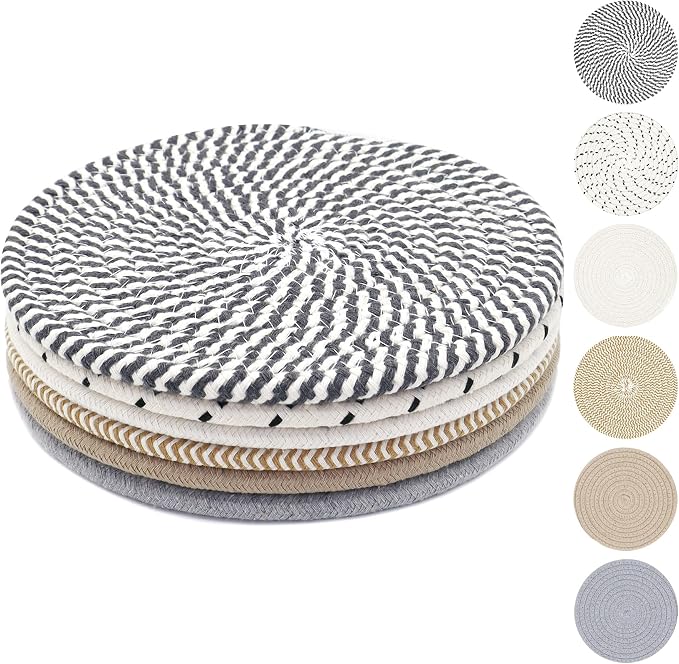 8 Inch Trivets for Hot Dishes, Hot Pots and Pans, Large Coaster for Kitchen by KITLAB