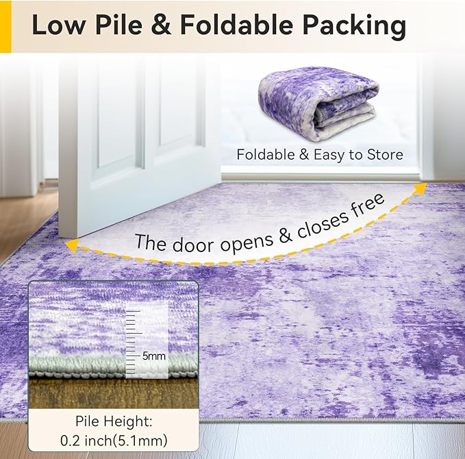 RELEANY Washable Area Rugs 5'x8' Non-Slip Modern Abstract Soft - Image 6