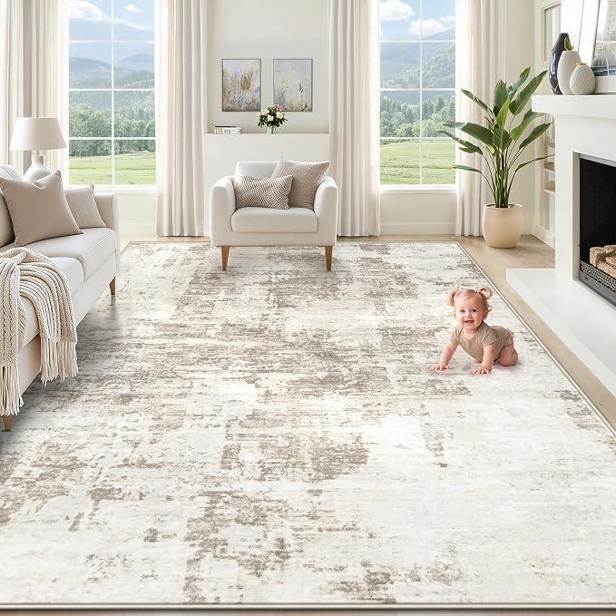 XLUEZ 9x12 Area Rug for Living Room, Washable Modern Abstract Large Area Rug by XLUEZ