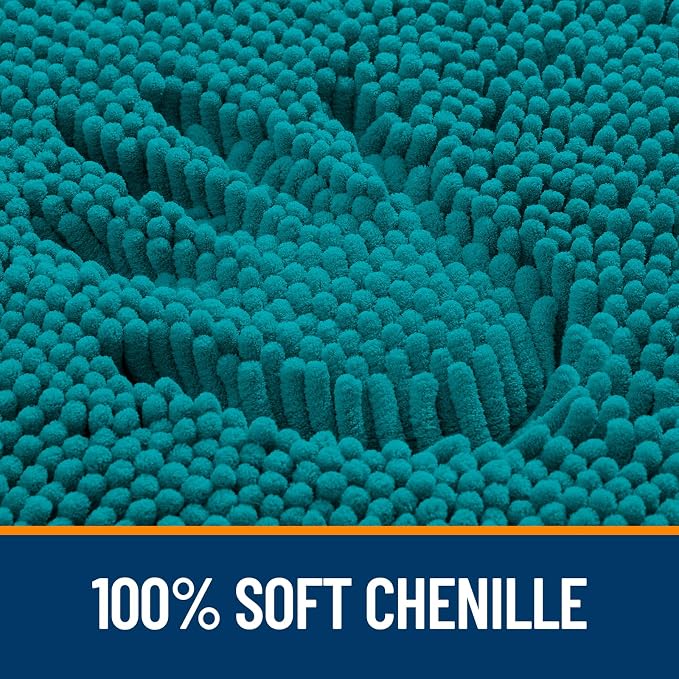 OLANLY Toilet Rugs U-Shaped 20x20, Extra Soft Absorbent Chenille Contour - Image 3