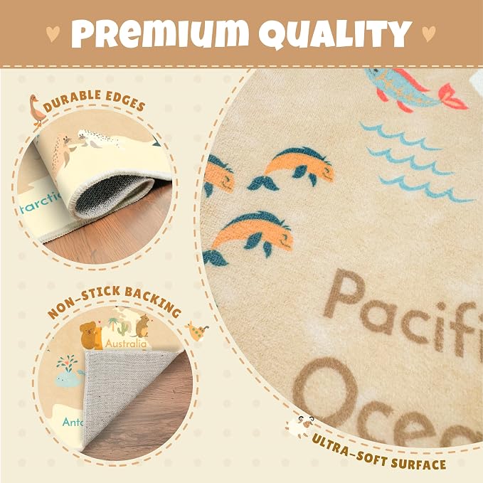Large Kids Area Rugs with Animal - Image 5