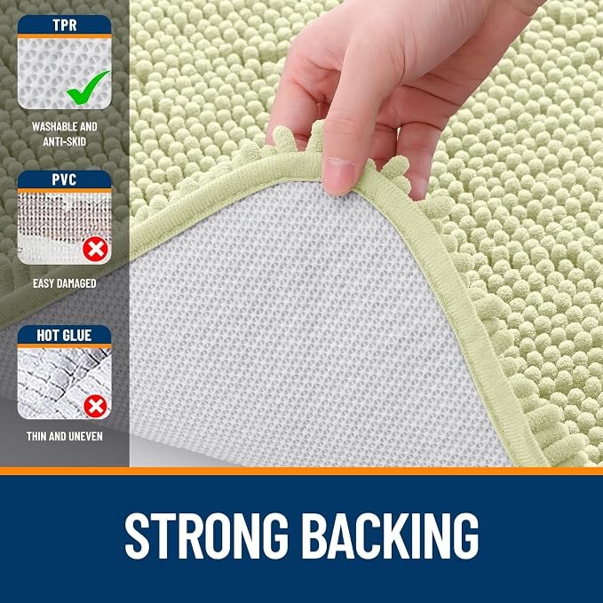 OLANLY Toilet Rugs U-Shaped 24x24, Extra Soft Absorbent Chenille Contour - Image 6