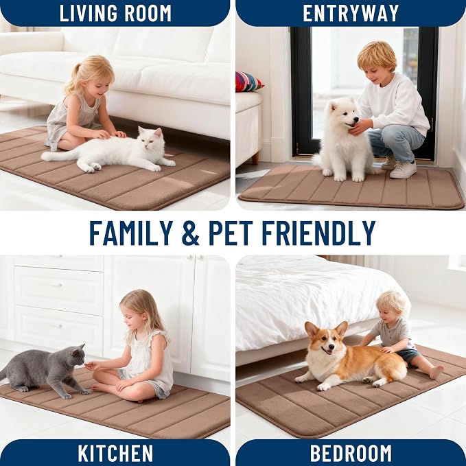 OLANLY Memory Foam Bath Mat 40x32, Super Soft Absorbent Bathroom Rugs, Quick Dry - Image 9