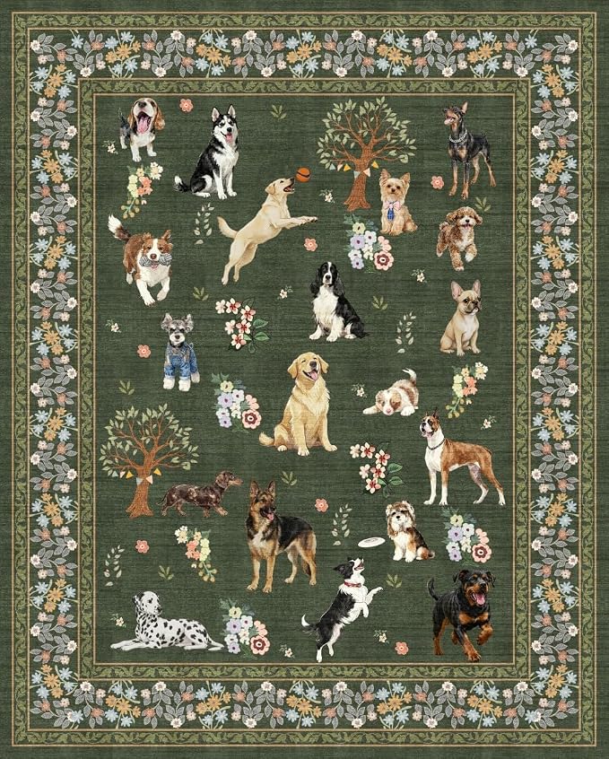 Washable Area Rug 8x10, Large Soft Dog Rugs by WelcometoBabovid