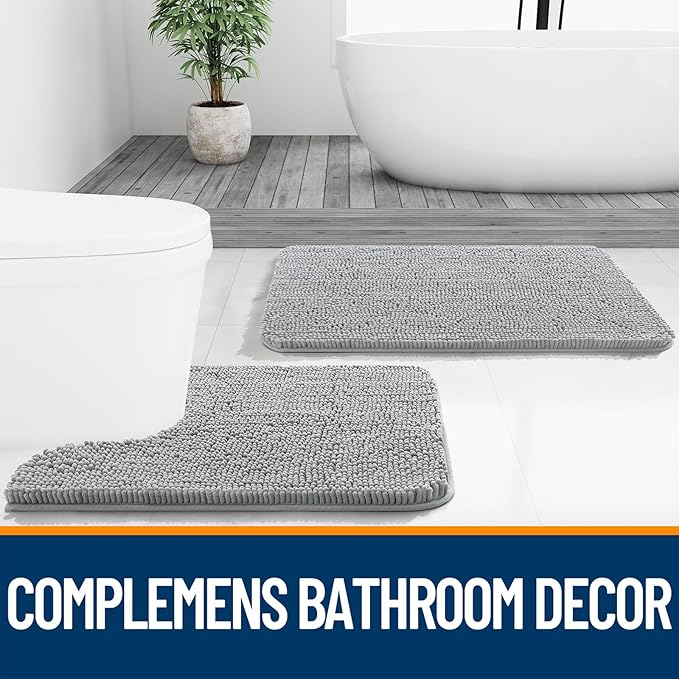 OLANLY Large Bathroom Rugs 70x46, Extra Soft Absorbent Chenille Bath Rugs - Image 7