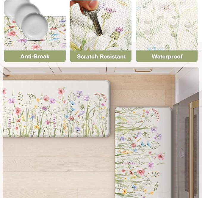 KIMODE Anti Fatigue Kitchen Mat, Cushioned Boho Kitchen Runner, Non Slip - Image 6