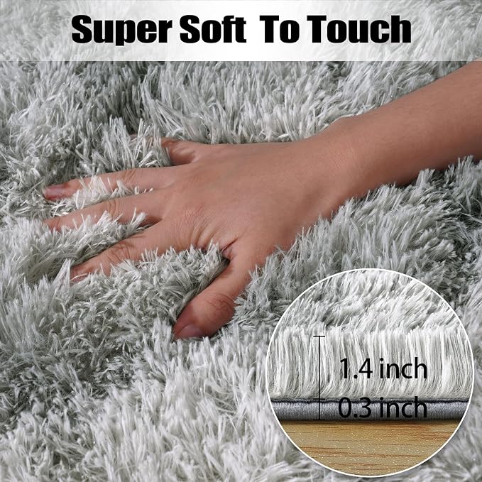 qulint 6x9 Area Rugs for Living Room, Soft Fluffy Bedroom Area Rug 6x9 Shag - Image 2